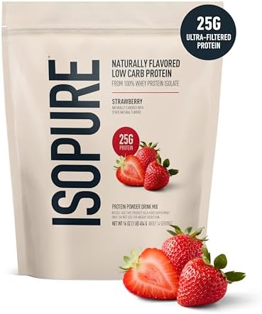 Isopure Low Carb 100% Pure Whey Isolate Protein Powder, Lactose Free, Gluten Free, with Vitamins, Vanilla, 25g Protein Per Serving, 3 Lbs, 43 Servings (Packaging May Vary) | 25g Protein Per Serving, 100% Whey Protein Isolate, Lactose Free, Gluten Free, w…