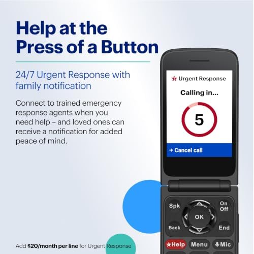 LIVELY Jitterbug Flip Cell Phone for Seniors, Flip2, Red