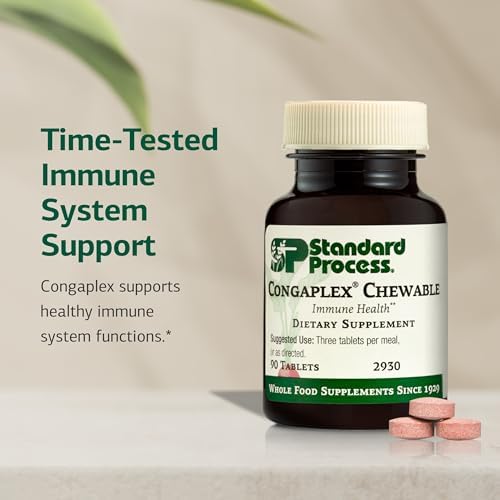 Standard Process Congaplex Chewable - Supplement for Immune System Support with Vitamin A - Supports Thymus Gland & Protein Synthesis - Non-Dairy &