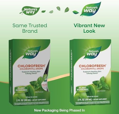 Nature's Way Chlorofresh Chlorophyll Drops, Mint Flavored, 2 Fl Oz | Supports Detox Pathways*, Liquid Chlorophyllin Copper Complex