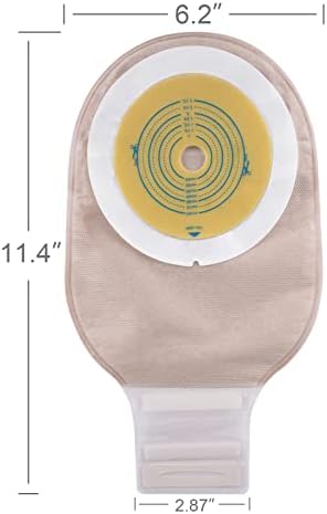 OUCHAN 20 PCS Colostomy Bags with Velcro Closure, One Piece Ostomy Bag | Ostomy Supplies, for Drainable Ileostomy Bags Stoma Care