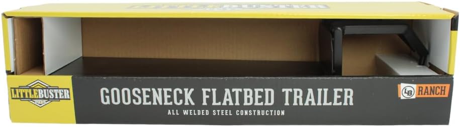 Little Buster Toys Gooseneck Flatbed Trailer – All-Metal 1:16 Scale Black Ranch Hauling Accessory for Farm Displays