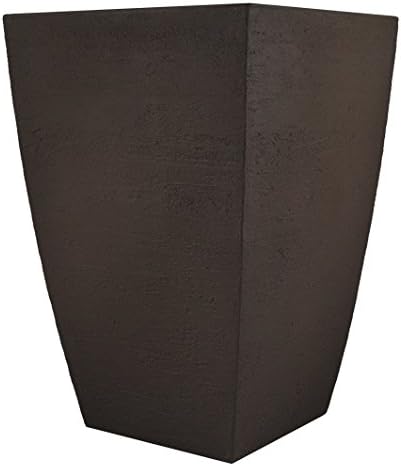 Tusco Products MSQ16BK Modern Square Garden Planter, 16-Inch, Black
