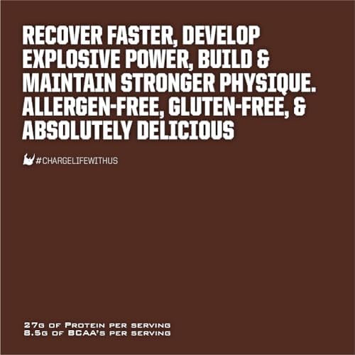 Ryno Power All Natural Whey Protein 2lb (20 Servings) 'Chocolate' - 100% Whey Protein Blend & No Fillers - Non GMO