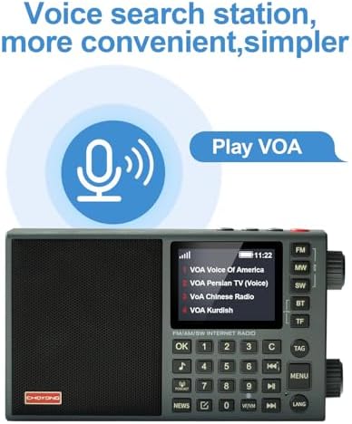 CHOYONG LC90 Mini Multi-Band Smart Internet Radio Portable AM/FM/SW/MW | 40k+ Global Internet Radio Stations with Stortwave SSB Receiver, Bluetooth