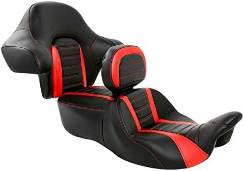 Rider Passenger One-Piece Two-Up Seat Driver Rider Backrest Wrap Around Backrest Pad Fit For Harley 2014-2023 Touring Road King Street Glide Road