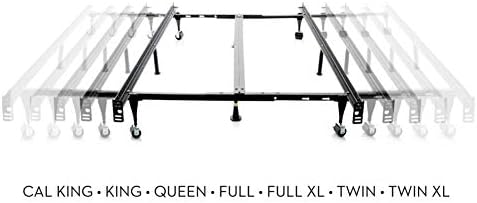 MALOUF Heavy Duty 9-Leg Adjustable Metal Bed Frame with Center Support and Rug Rollers - UNIVERSAL (King, Cal King, Queen, Full, Twin XL, Twin), Standard 7.5” Clearance