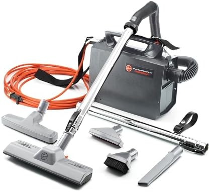 Hoover Commercial PortaPower Lightweight Canister Vacuum Cleaner | Bagged Canister Vac with Attachments, 2-in-1 Vac and Blower
