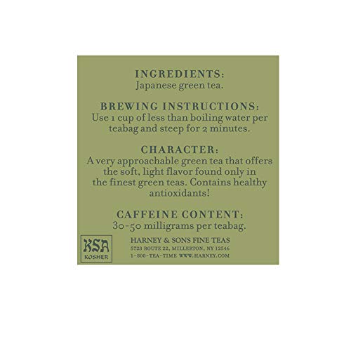 Harney & Sons Japanese Sencha Green Tea, 50 Tea Bags | Japanese Sencha green tea with a light, delicate flavor. Contains caffeine.
