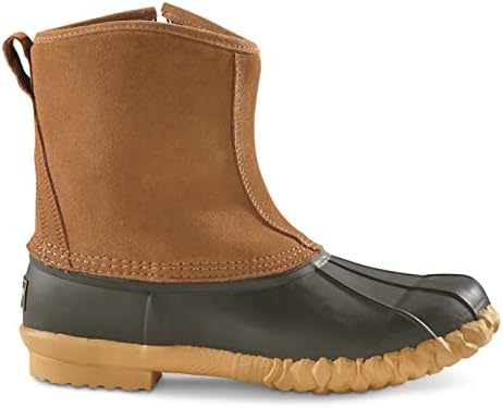 Guide Gear Men’s Side Zip Insulated Leather Duck Boots, Winter Boots for Men, Waterproof Rain Shoes, 400 Gram