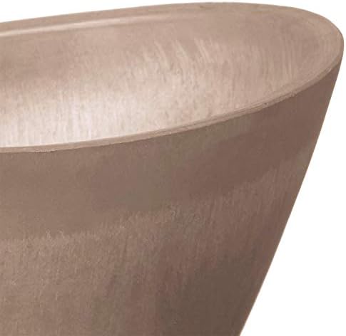 Arcadia Garden Products PSW Pot Collection YB41C Plastic/Stone/Wood Composite Curved Planter Pot – No Drainage Hole (Drillable), for Indoor and Outdoor Plants and Gardens, 16-inch, Chocolate