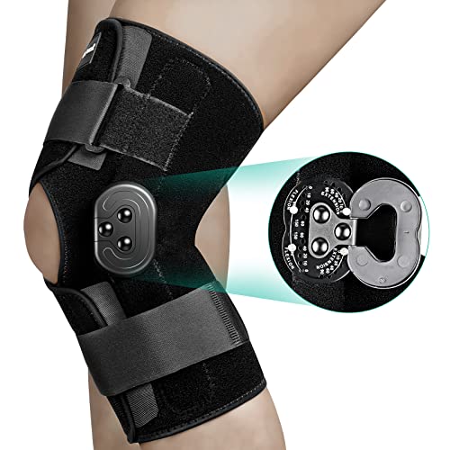 NEENCA Hinged Knee Brace, Knee Immobilizer with Locking Dials & Side Stabilizers, Medical ROM Knee Brace for Knee Pain, Arthritis, ACL, PCL, MCL