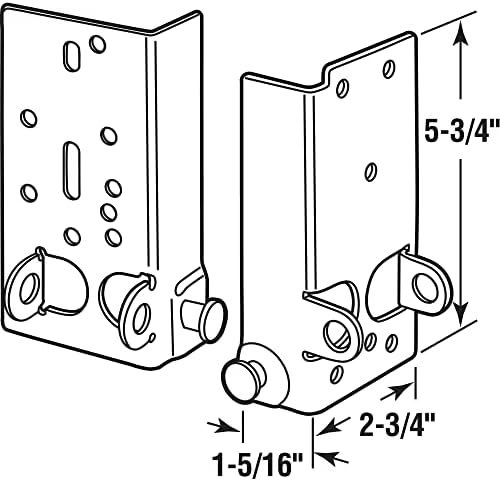 Prime-Line GD 52197 Bottom Lifting Brackets, Fits 7/16 In. Diameter Garage Door Roller Stems (1 Set) | Without Fasteners, Pack of 2, White