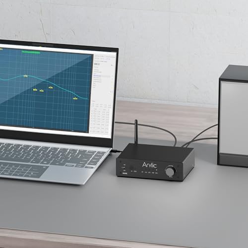 Arylic B50SE Bluetooth 5.1 Stereo Receiver 2.1 Channels Mini Class D Integrated Home Speaker Amplifier 50W x 2, Stable and Remote