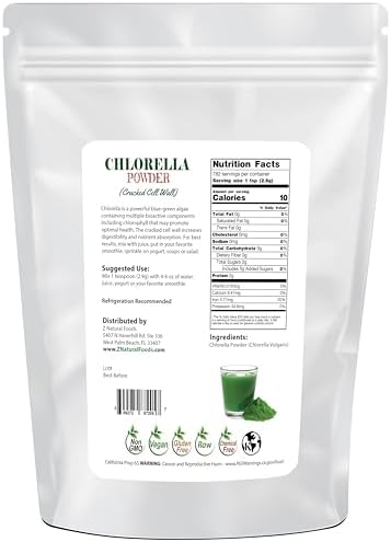 Z Natural Foods Organic Spirulina Powder - 16 oz (Pack of 1) | Organic, Blue-Green Algae Superfood, Spirulina, Raw, Contains Amino Acids, Mixes in Smoothies, Yogurt & Recipes