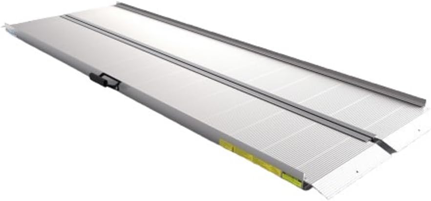 EZ-ACCESS TRAVERSE Aluminum Singlefold Folding Ramp, Portable Loading Ramps for Wheelchairs, Motorcycles, Lawn Tractors & ATVs, Heavy Duty Aluminum Folding Ramps with Carrying Handles (Silver, 4 Foot)