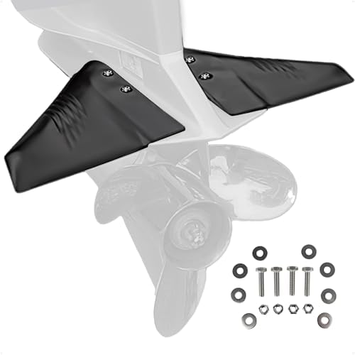 Five Oceans Hydrofoil for Outboard Motor, Hydro-Stabilizer for Outboards and Stern Drive Up to 200HP, Black - FO1882