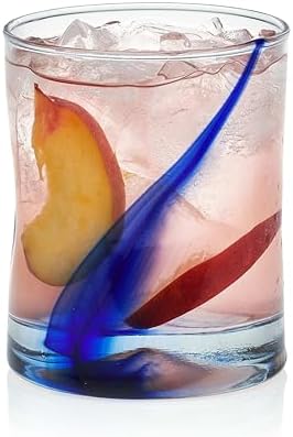 Libbey Blue Ribbon Rock Glasses Set, Artisan-Inspired Four-Dimple Shaped Glass Cups, Dishwasher Safe Whiskey Glasses Set of 8 for Dinners, Parties