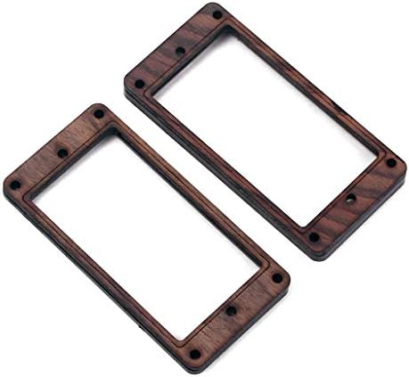 Alnicov 2 Pcs Rosewood Curved Bottom Humbucker Pickup Ring Set for Epiphone Guitar Accessories