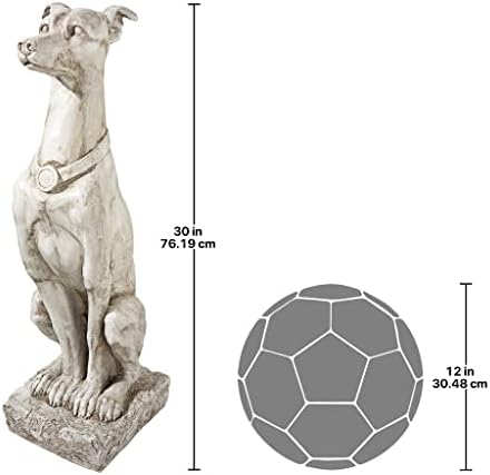 Design Toscano Man's Best Friend Dog with Basket Outdoor Garden Statue, 8 Inches Wide, 12 Inches Deep, 19 Inches High, Handcast Polyresin, Antique Stone Finish