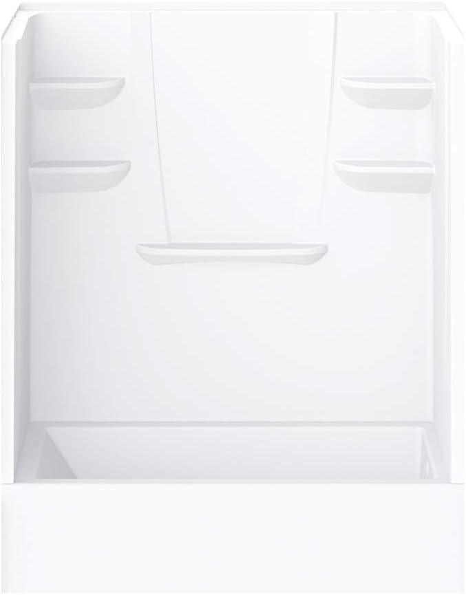 A2 6032CTSMINR-134561-WC Bath/Shower Kit with Door, 60-in L x 32-in W x 79-in H, White/Chrome