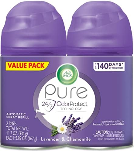 Air Wick Automatic Air Freshener Spray Refill, 2ct, Summer Delights, Odor Neutralization, Essential Oils