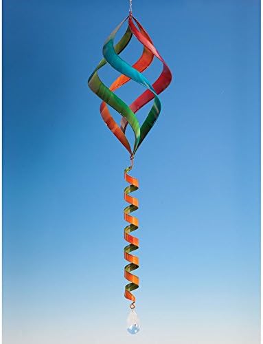 Bits and Pieces Enameled Rainbow Wind Spinner - Sun Catcher | Hanging Wind Spinners Outdoor Art Garden Spinner