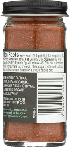 Frontier Co-op Organic Cajun Seasoning, Louisiana-Style Spice Blend for Meats, Seafood, Jambalaya