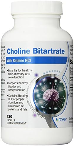 Roex Vitamins | Choline Bitartrate | Improved Brain Activity | Cellular Function | Nutritional-Supplement | 120 Count
