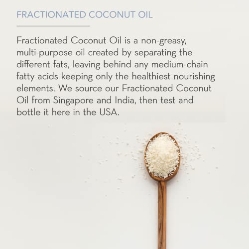 Organic Fractionated Coconut Oil, Carrier Oil with Dropper, 4 fl oz | Palm oil free liquid MCT for diluting essential oils, use on skin, hair, nails