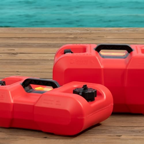 Scepter 6 Gallon Portable Marine Gas Can, Boat Fuel Tank with Top Handle | Underseat Design, 2-Way Vented Cap, Built-In Fuel Gauge and Pick-Up, EPA & CARB Compliant, 19.3"L x 12.2"W x 10.2"H (10511)