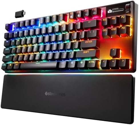 SteelSeries Apex Pro TKL Gen 3 - HyperMagnetic Gaming Keyboard - OmniPoint 3.0 Switches - Adjustable Response - Rapid Trigger - Rapid Tap/SOCD - OLED - PBT Keycaps - USB-C - US Layout QWERTY