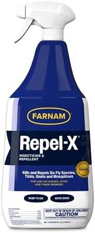 Farnam Repel-X Ready-to-Use Horse Fly Spray for Horses, 32 Fl Oz | Insect Control with Permethrin: Repel-X helps protect horses against barn flies