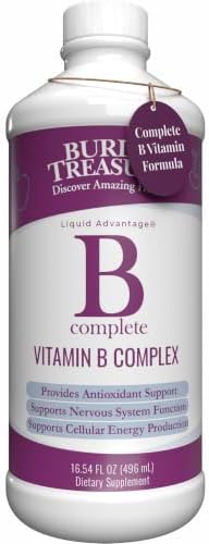 Buried Treasure B Complete - 16 Fl oz, All 8 B Vitamins with Methylated B12 & Methylfolate, Biotin, B1, B2, B6, Antioxidant Support