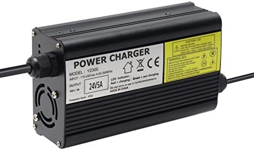 24V 5A Battery Charger with 3-Pin XLR Connector for Pride, Jazzy, Drive Medical, Golden Technologies, Shoprider