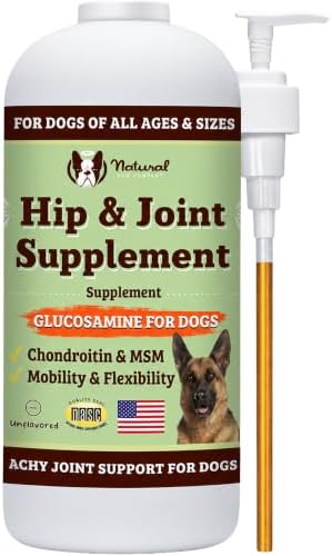 Natural Dog Company Liquid Glucosamine Hip & Joint Oil for Dogs, 16 oz, Extra Strength Cartilage & Joint Support, Helps Mobility and Eases Occasional Stiffness, Dog Vitamins & Supplements