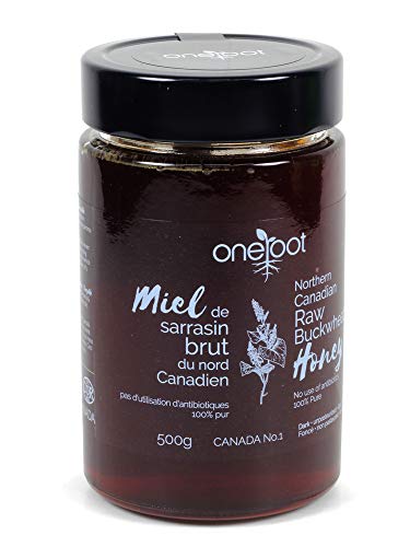 OneRoot Raw Buckwheat Honey – 500g / 17.6oz, Unheated & Unprocessed Dark – Nutrient-Rich, Antioxidant-Packed Natural Sweetener – Pure & Unfiltered Honey
