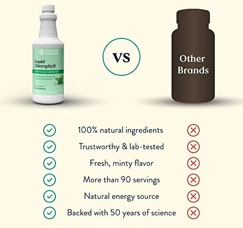 Nature's Sunshine Liquid Chlorophyll Extra Strength - Immunity Support, Detox & Cleanse, Chlorophyll Liquid Drops with Spearmint Oil, Natural Energy Boost, Internal Deodorant - 16 Fl Oz