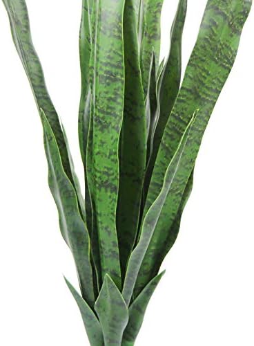 Bird Fiy Artificial Snake Plants 30" Faux Agave Fake Sansevieria Artificial Silk Plant for Home Garden Office Store Decoration 4 Pcs (Yellow)