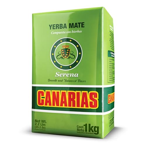 Canarias Serena Yerba Mate Herbal Ground Leaf Tea 1kg 2.2Lbs | Uruguayan yerba mate blends with melissa