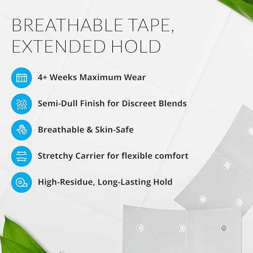 Walker Tape Extenda-Bond Plus Mini Tabs 3/4" x 1 1/2", Breathable Double Sided Wig Tape for Lace Systems, Toupees, and Tape in Hair Extensions Human Hair, Long Wear Hairpiece Tape, 42 Pieces