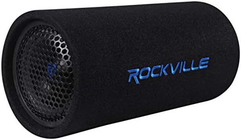 Rockville RTB65A 6.5" Powered Subwoofer Bass Tube, 300W Peak, Deep Bass, Built-In Amp, MP3 Input, Crossover, Vented Enclosure