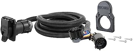 CURT 7' GM Wiring Extension Harness & Cover (Adds 7-Way RV Blade to Truck Bed)