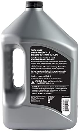 Quicksilver 20W-50 Synthetic Motorcycle Oil, 1 Gallon