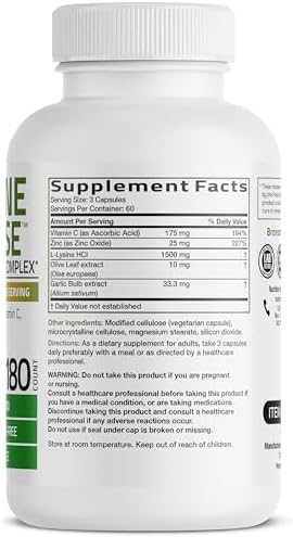 Bronson L-Lysine Defense Immune Support Complex, 1500 mg, 90 Capsules