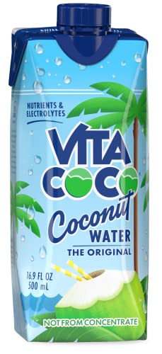 Vita Coco Coconut Water, Pure Original, Refreshing Coconut Taste, Natural Electrolytes, Vital Nutrients, 33.8 Oz (Pack of 6)
