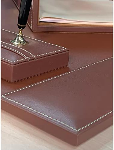 Dacasso Rustic Brown Leather Desk Set, 7-Piece (D3204)