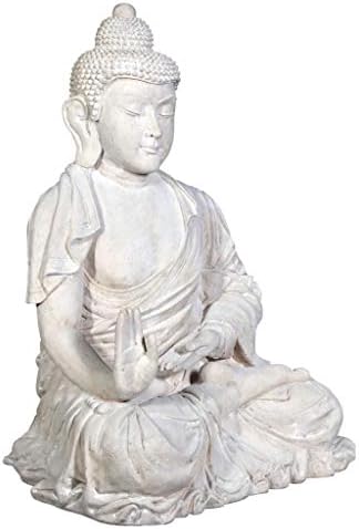 Design Toscano Jolly Hotei Laughing Man Asian Decor Indoor/Outdoor Garden Statue, 26 inches tall, Cast Stone Resin, Two Tone Stone Finish