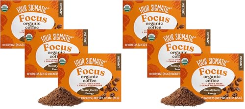 Four Sigmatic Mushroom Mix Coffee Lion's Mane | Focus | Pack of 3 (30 Packets Total)