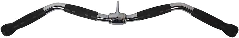 Lat Bar Cable Machine Attachment, Curl Pulldown Bar with Full Rotation and Rubber Handle for Gym, Strength Workout, Body Training, Muscle Building